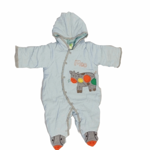 کاپشن سرهم دوبل کبریتی آبی گاو